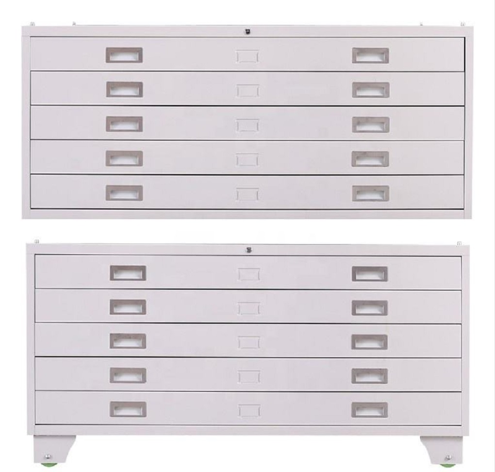 MINNO 5-Drawer Steel Flat File Cabinet