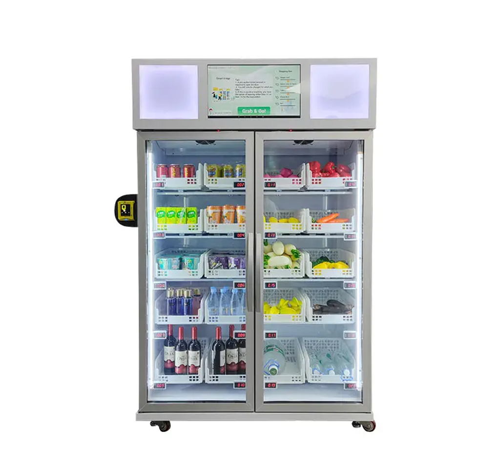  Double door smart fridge vending machine