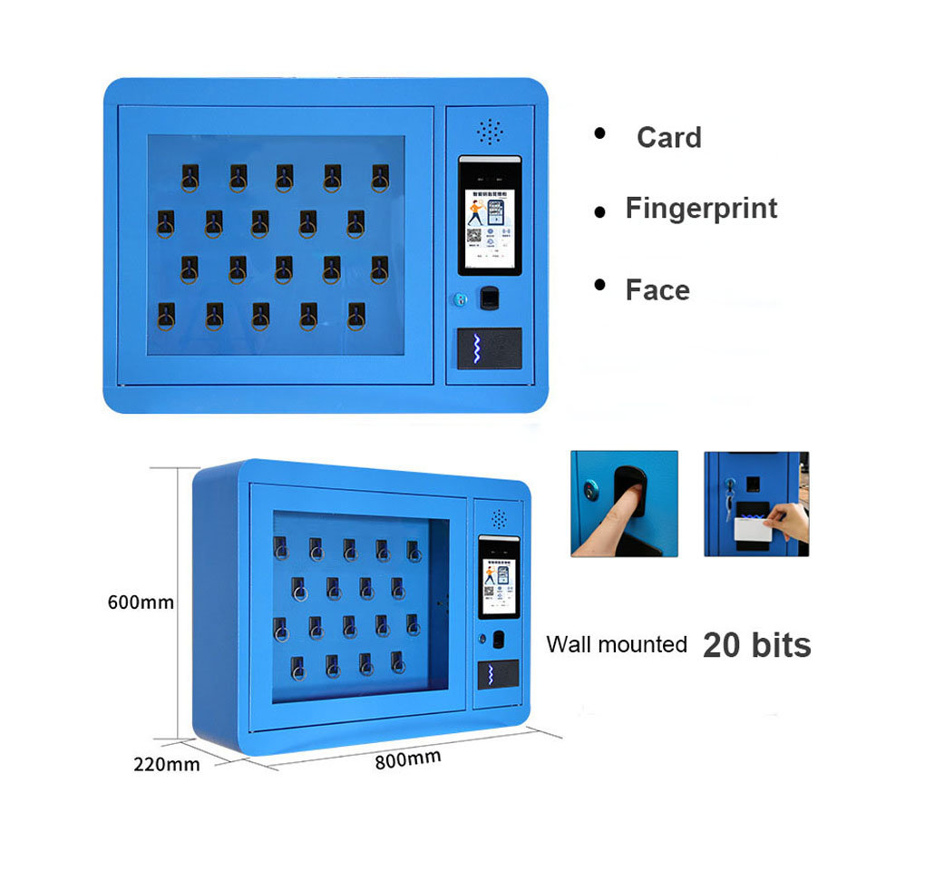 Wall Mounted Smart Key Management Cabinet 20 Bits