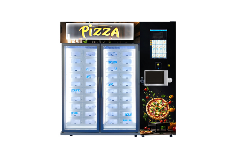 How does a pizza vending machine work?