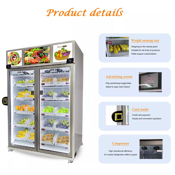  Double door smart fridge vending machine