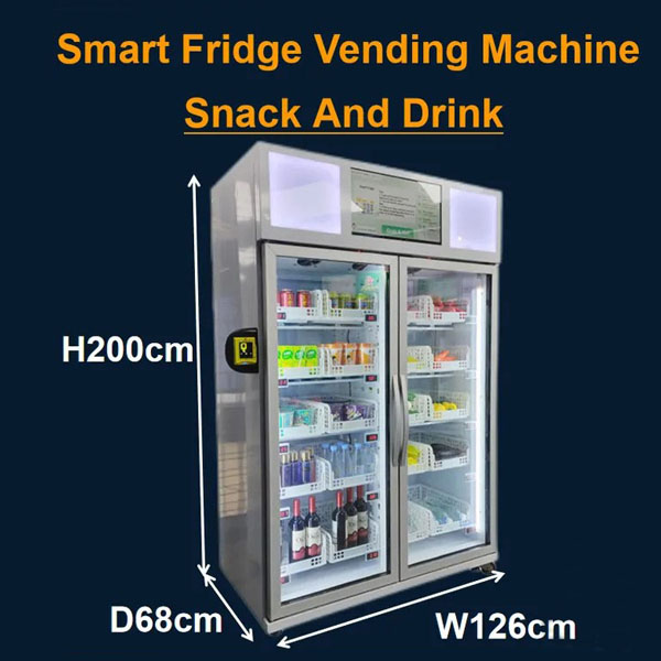  Double door smart fridge vending machine
